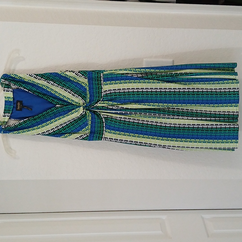 Laundry by Shelli Segal green and blue print Dress size 8